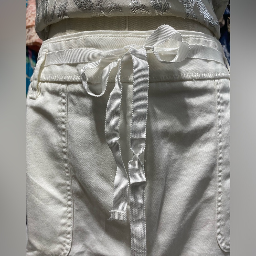 Ann Taylor LOFT  Bright White Tie-Waist Mini Skirt - Picture 3 of 10